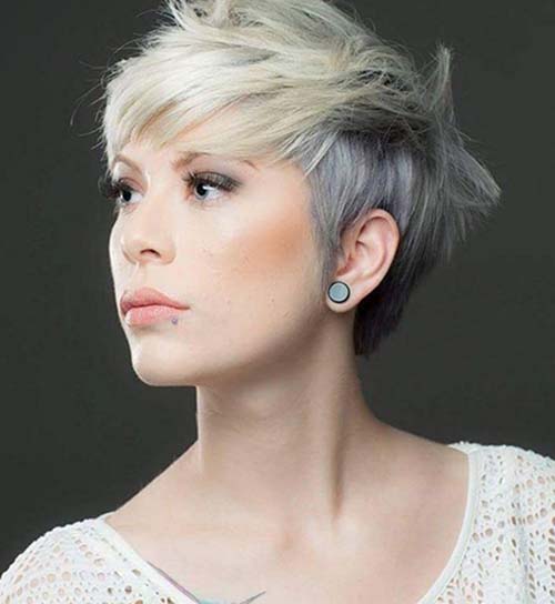 gorgeous looks with pixie cut for round face.