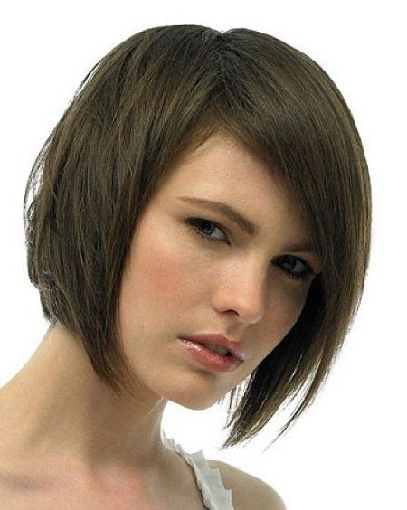 rounded bob with thick side fringes short bob hairstyles 2016