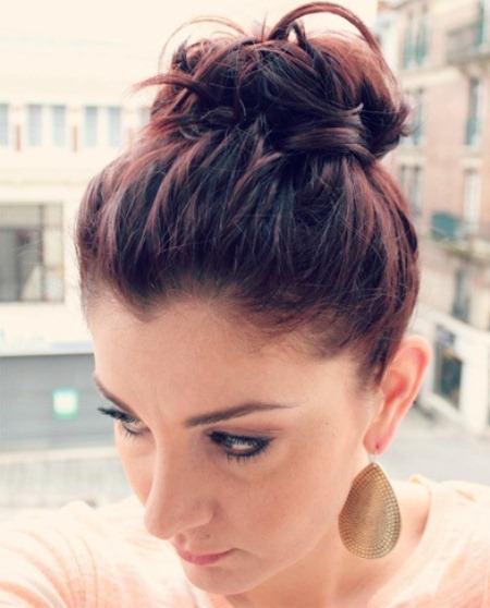 tousled top knot easy hairstyles to make at home
