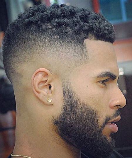 bald fade and curly on top men short hairstyles