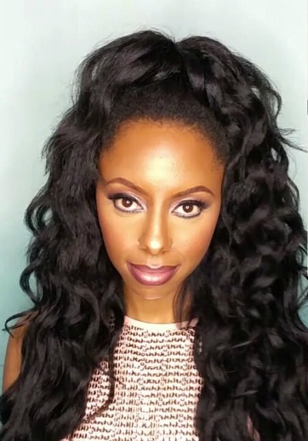 high-half-ponytail-weave captivating long hairstyles for black women