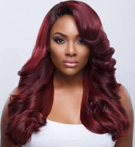 long-burgundy-weave captivating hairstyles for black women