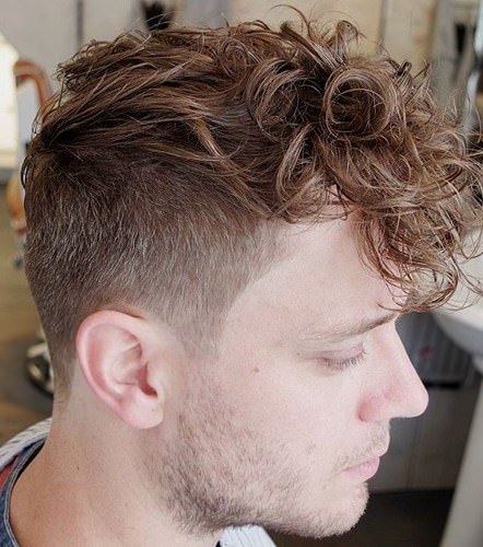 Curly fauxhawk haircuts for men