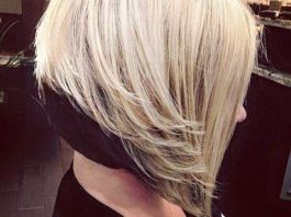 Dark and light inverted bob haircut
