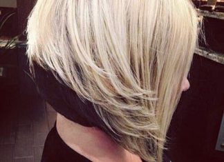 Dark and light inverted bob haircut