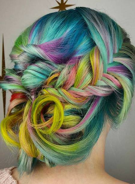 rainbow princess trendy pastel hair color