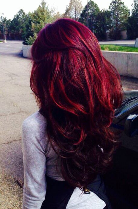 Rich in red winter hair color