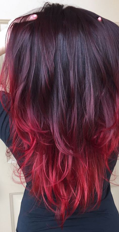 Sweet heart ombre red ombre hair