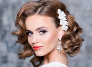 Vintage curls wedding hairstyles for short hair