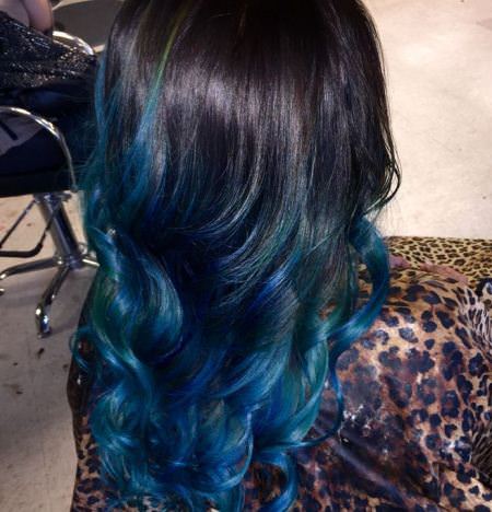 black hair with blue highlights hair color ideas for chunky highlights