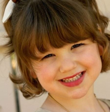 half pigtails with fringes short hairstyles for little girls