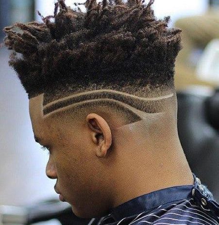 high top with stretched lines taper fade cuts for men